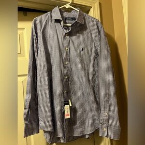 Ralph Lauren Men’s Large Checkered Dress Shirt Classic Fit